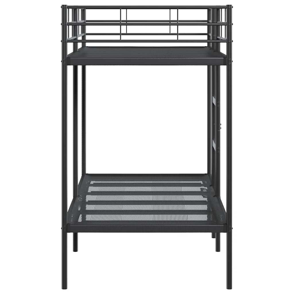Køyeseng uten madrass svart 90x200 cm stål