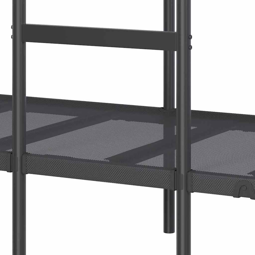 Køyeseng uten madrass svart 90x200 cm stål