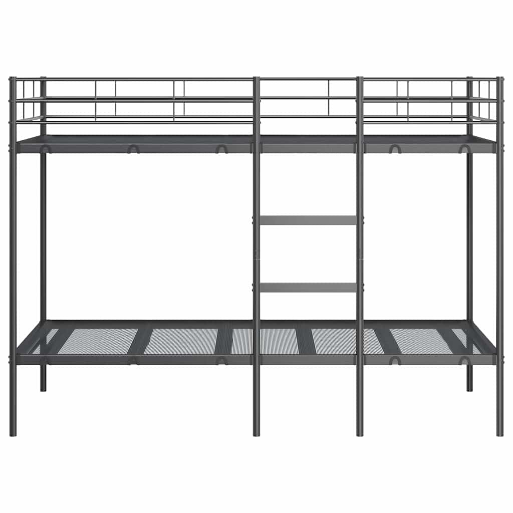 Køyeseng uten madrass svart 100x190 cm stål