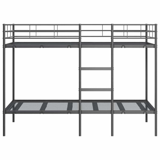 Køyeseng uten madrass svart 100x190 cm stål