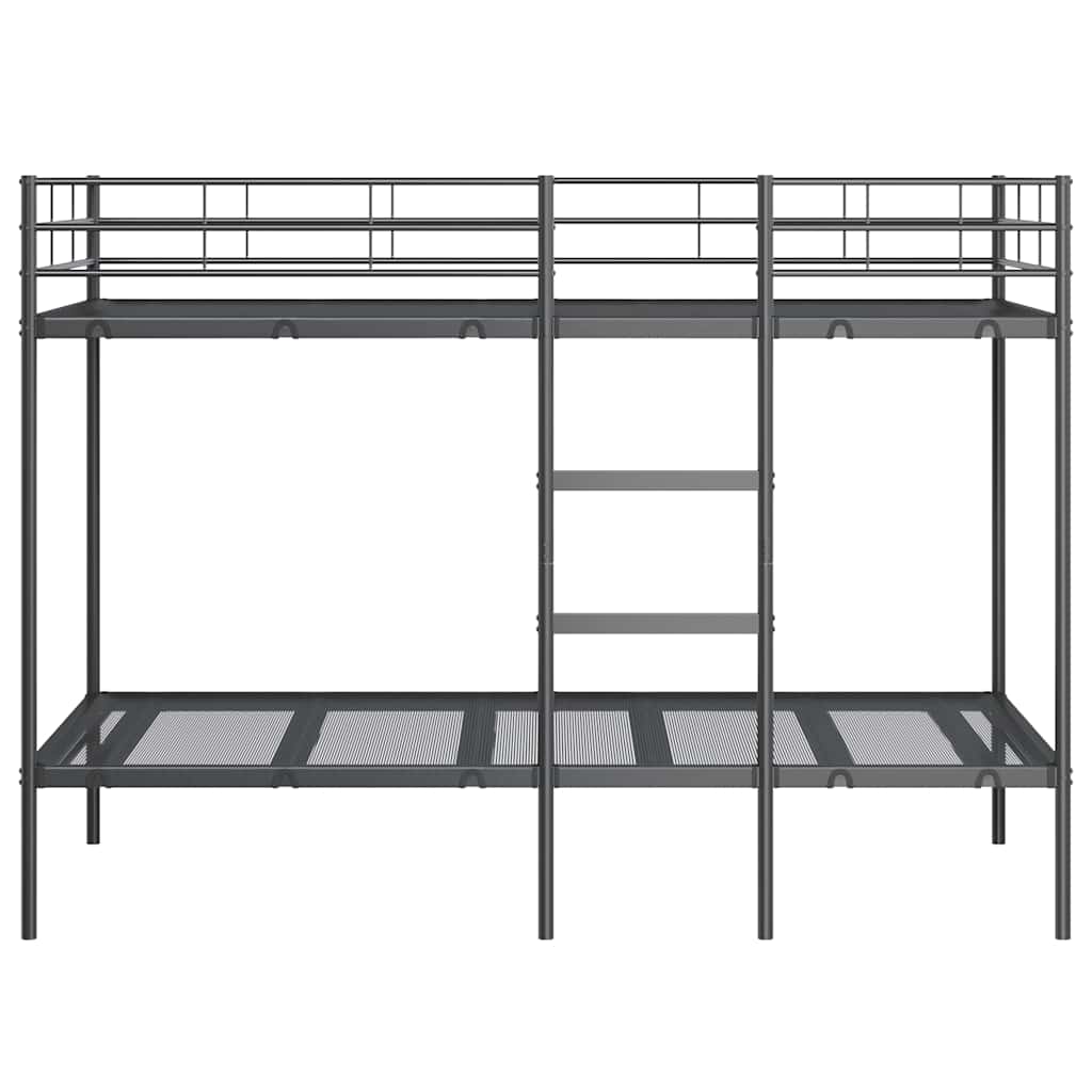 Køyeseng uten madrass svart 100x200 cm stål