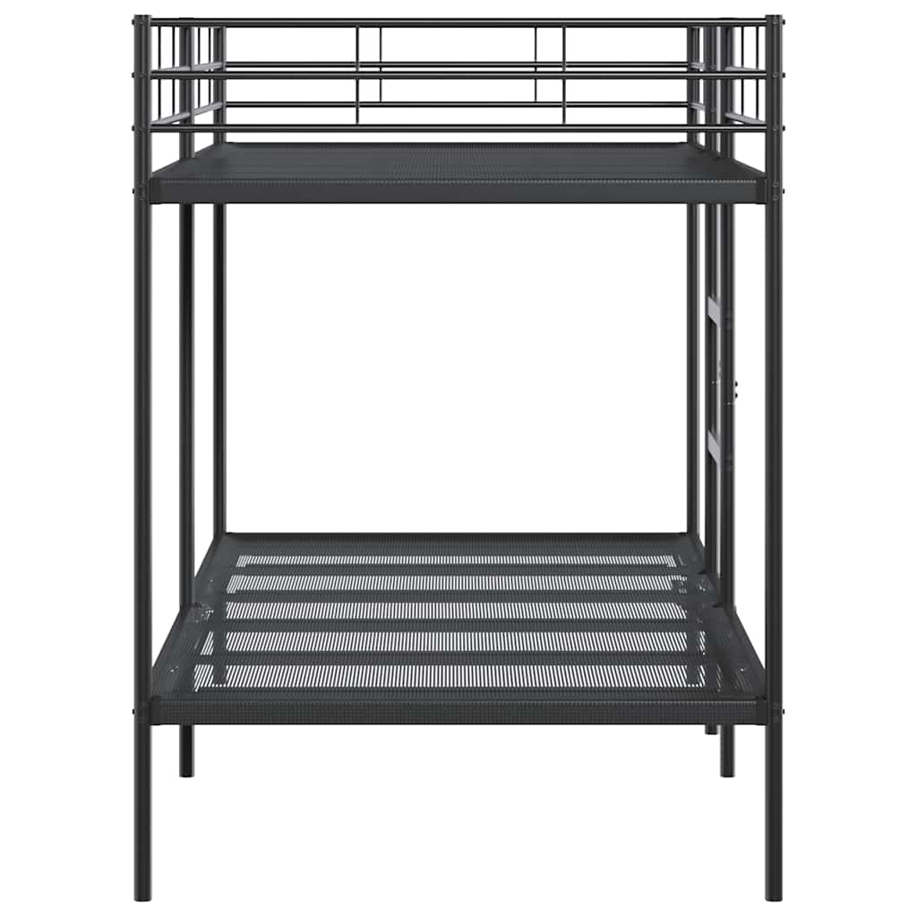 Køyeseng uten madrass svart 100x200 cm stål