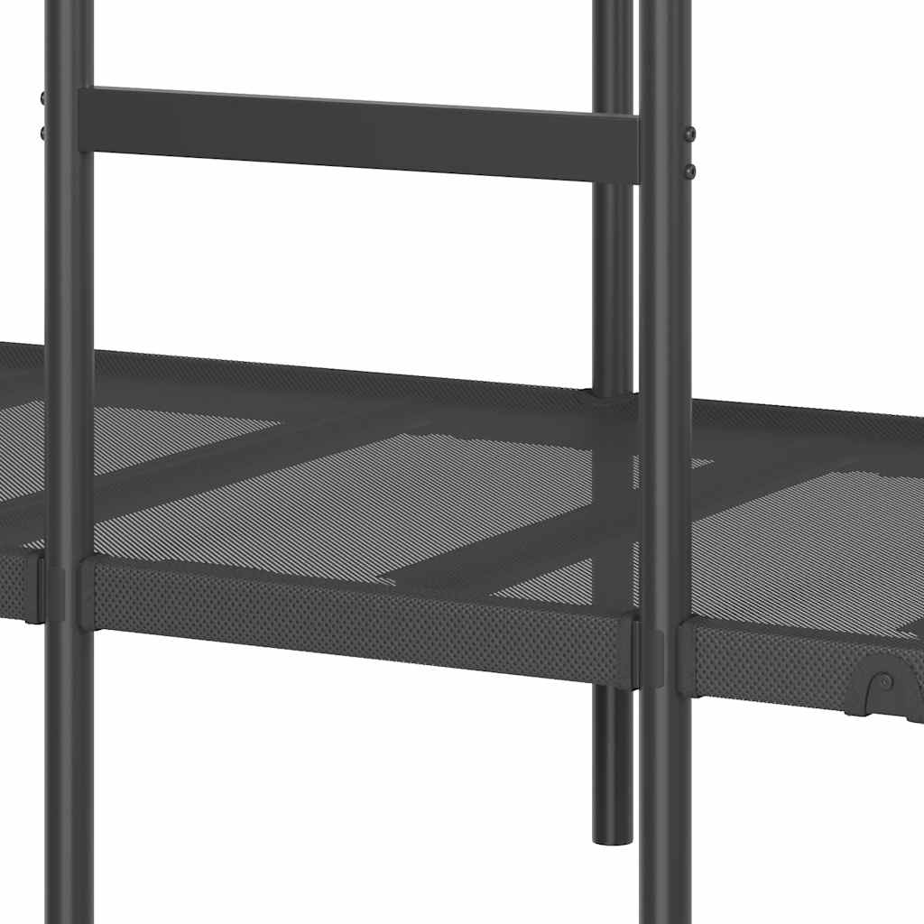 Køyeseng uten madrass svart 100x200 cm stål