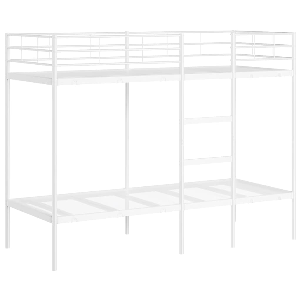 Køyeseng uten madrass hvit 75x190 cm stål