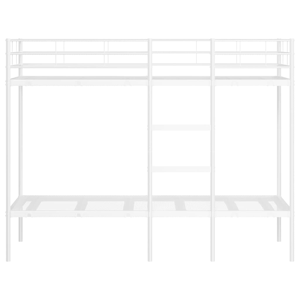 Køyeseng uten madrass hvit 75x190 cm stål