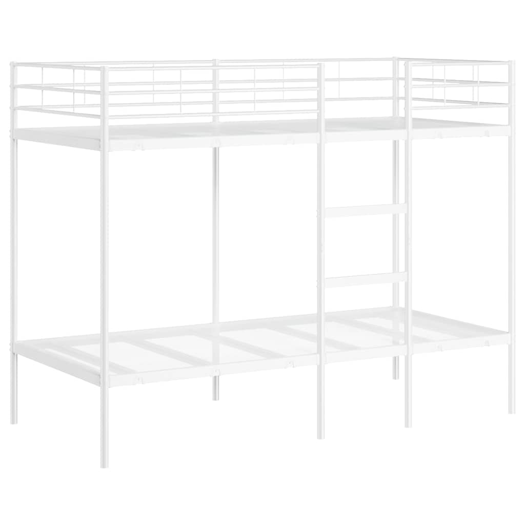 Køyeseng uten madrass hvit 90x200 cm stål