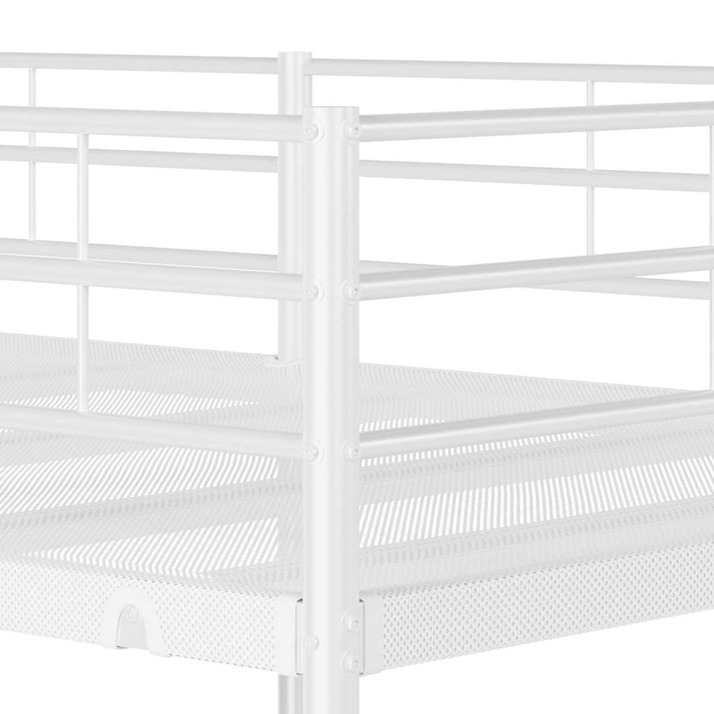 Køyeseng uten madrass hvit 90x200 cm stål