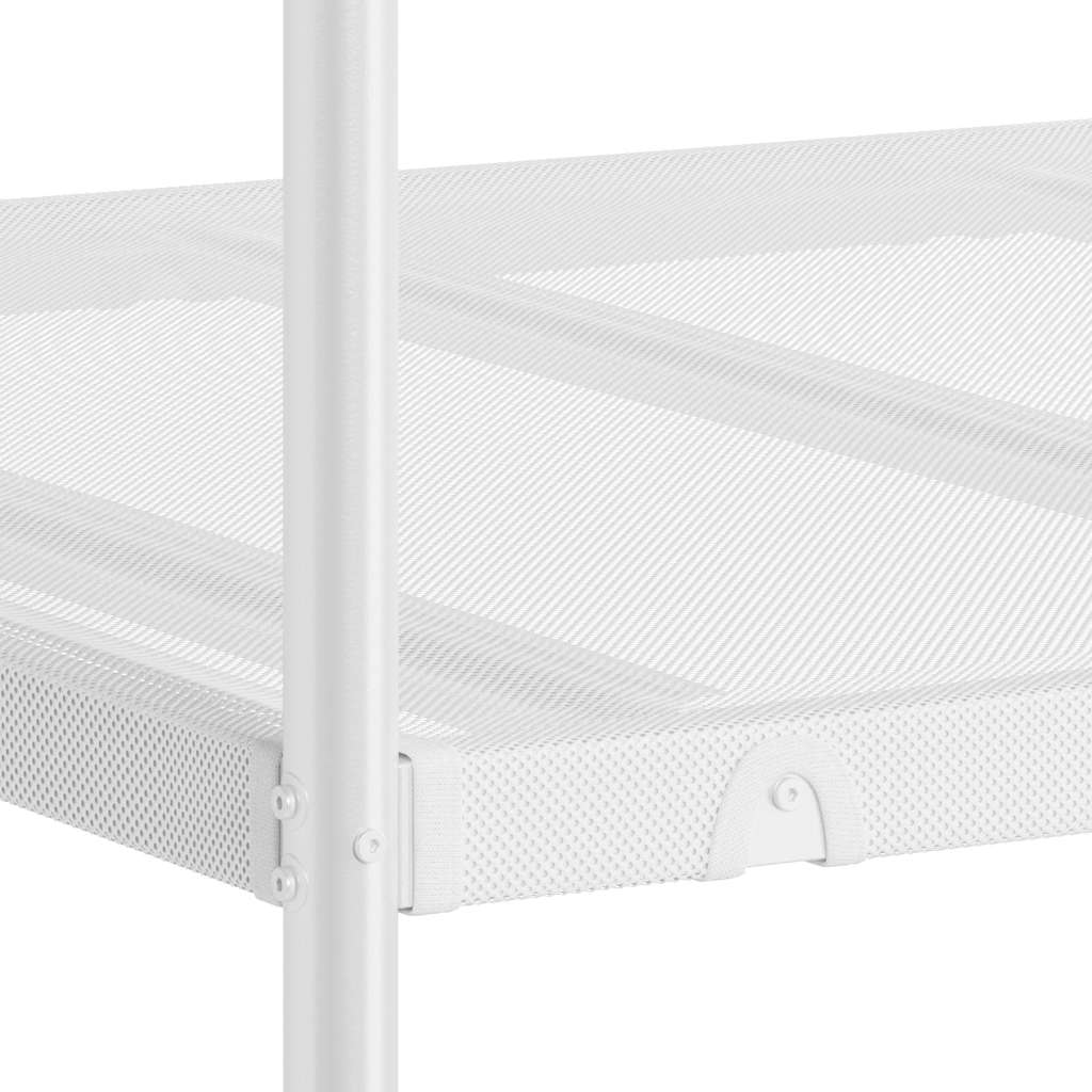 Køyeseng uten madrass hvit 90x200 cm stål