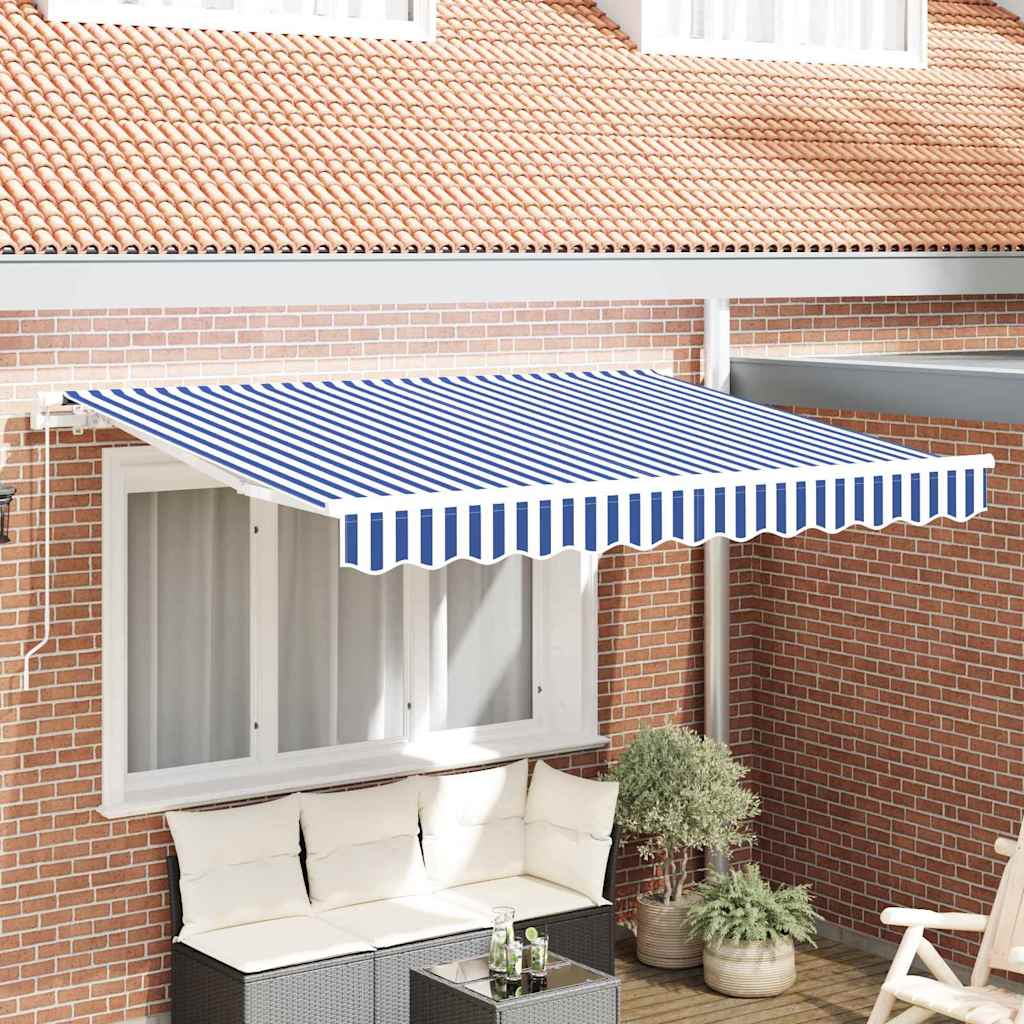Reserveduk til markise Blå og hvit 3 x 2 m Polyester