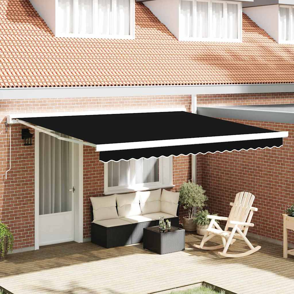 Reserveduk til markise Svart 400 × 350 cm Lerret