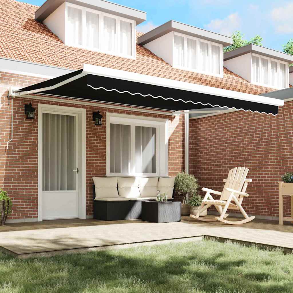 Reserveduk til markise Svart 400 × 350 cm Lerret