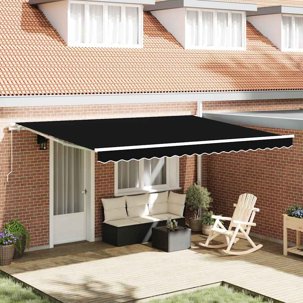 Reserveduk til markise Svart 450 × 300 cm Lerret