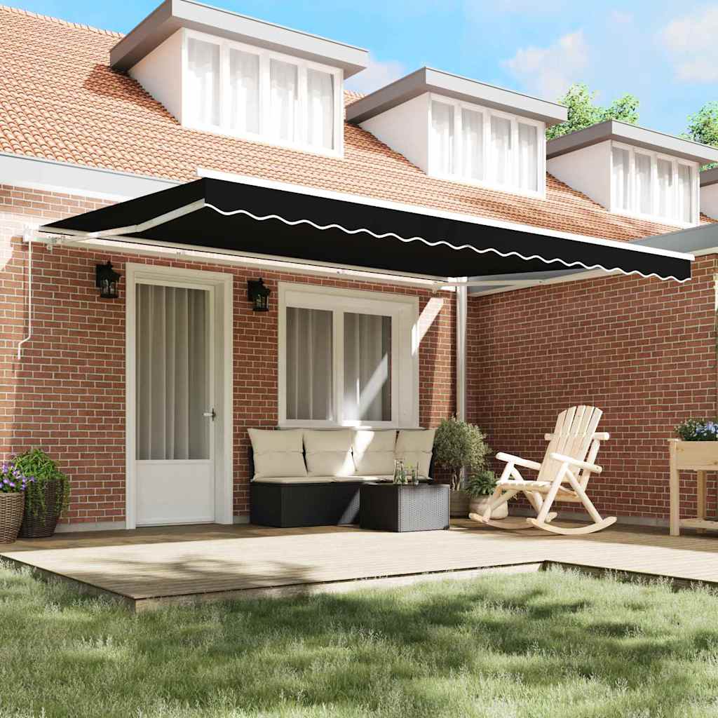 Reserveduk til markise Svart 450 × 300 cm Lerret