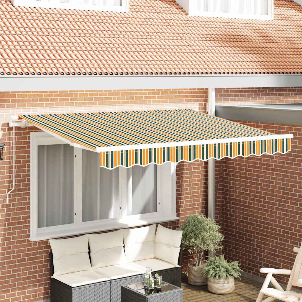 Reserveduk til markise Grønn og gul 3 x 2,5 m Polyester