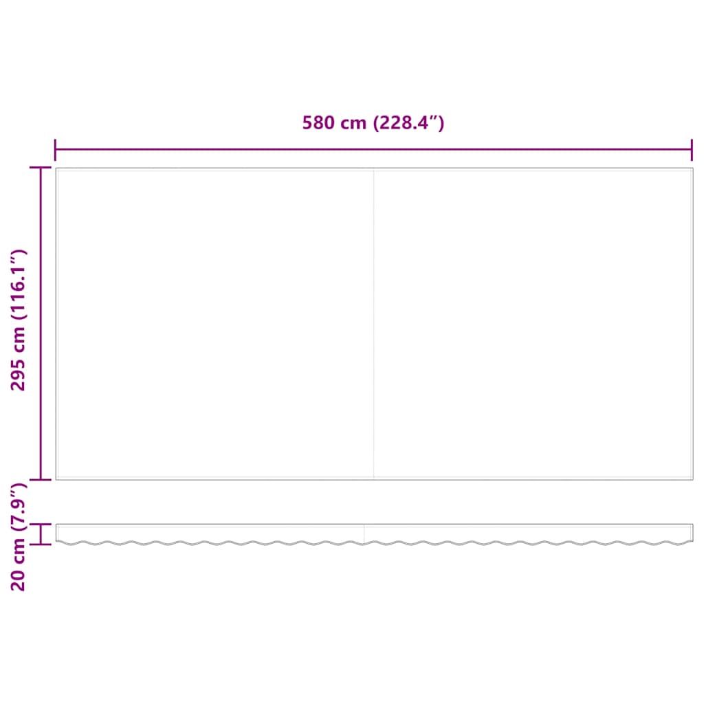 Reserveduk til markise Grønn og gul 600 × 300 cm Lerret