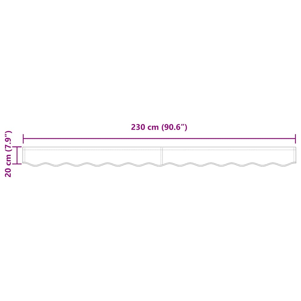 Markiseduk Svart 2.3 x 0.2 m Lerret