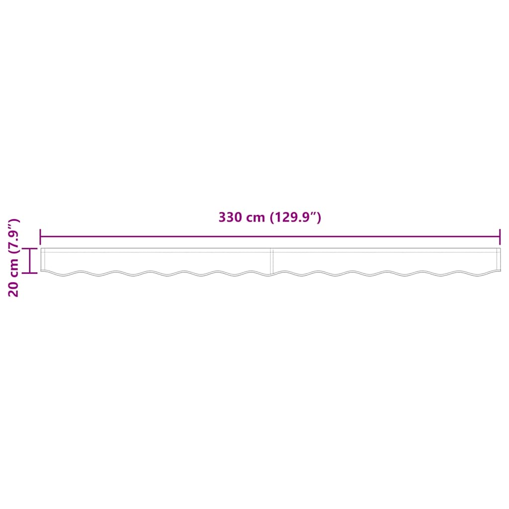 Markiseduk Hvit 3.3 x 0.2 m Lerret