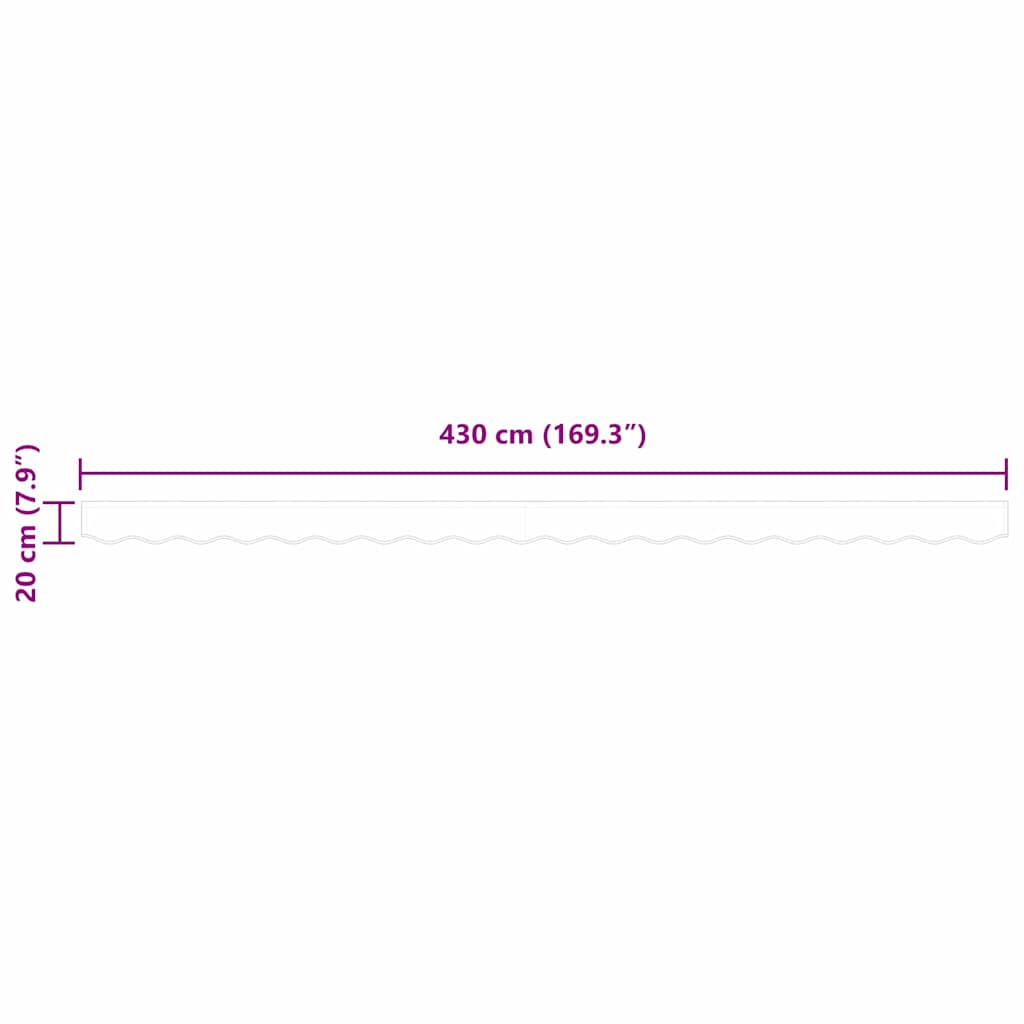 Markiseduk Rød 4.3 x 0.2 m Lerret
