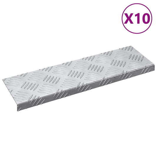 Trinn Rektangulær 10 pcs sølv 60 x 18 x 2,5 cm Aluminium