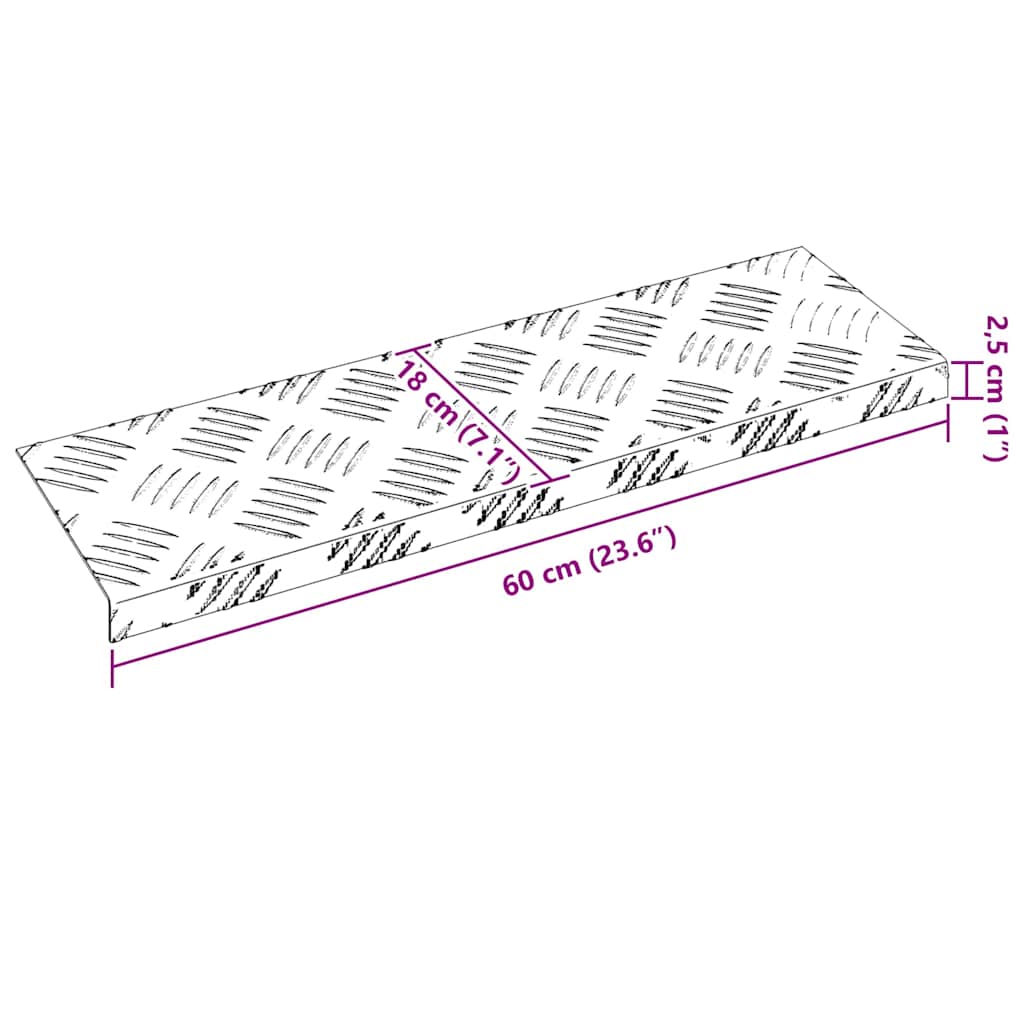 Sjekkplater 10 pcs sølv 60 x 18 cm Aluminium