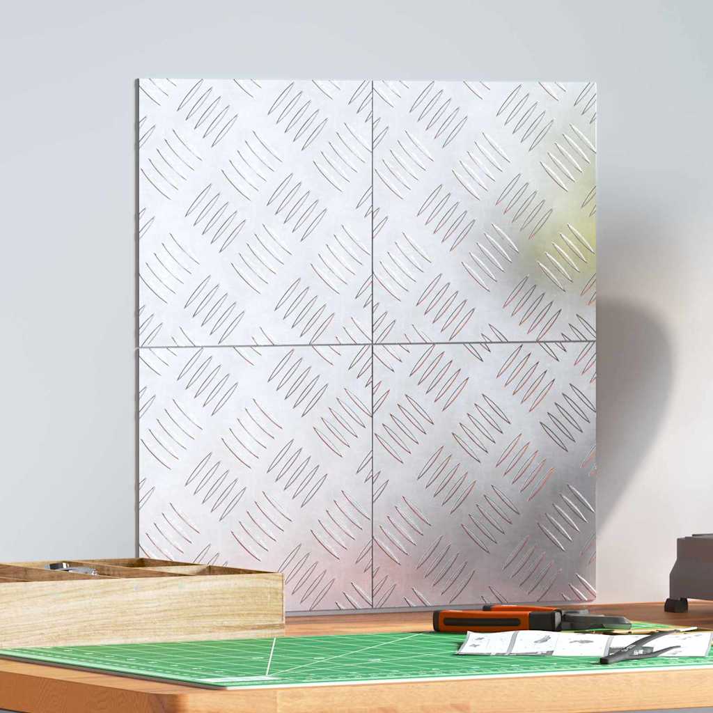 Sjekkplater 4 pcs sølv 20 x 20 cm Aluminium