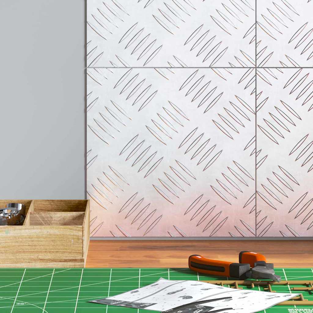 Sjekkplater 4 pcs sølv 20 x 20 cm Aluminium