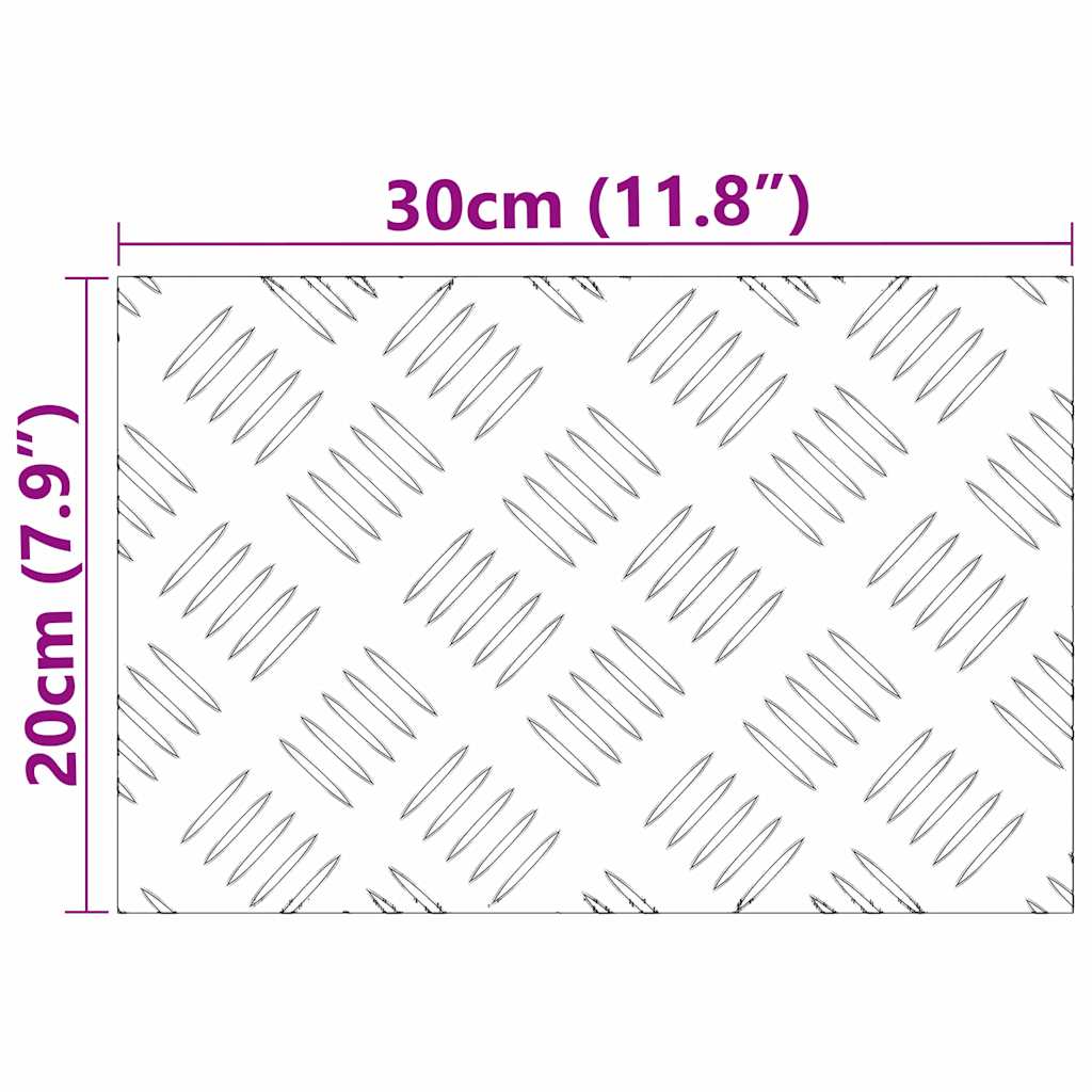 Trinn Rektangulær 2 pcs sølv 30 x 20 cm Aluminium