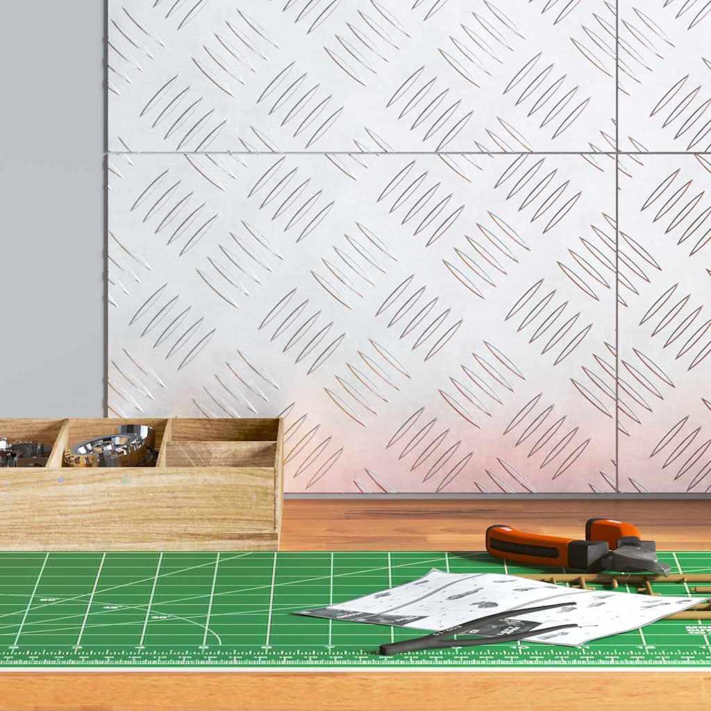 Sjekkplater 4 pcs sølv 30 x 20 cm Aluminium