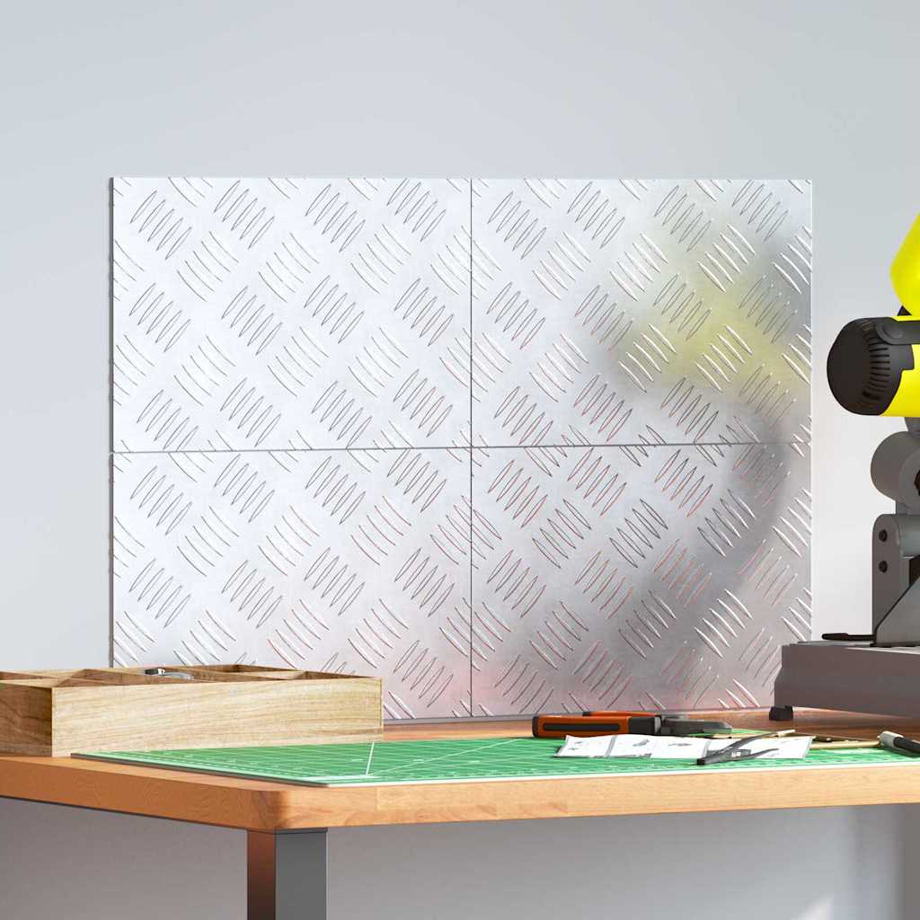 Sjekkplater 4 pcs sølv 30 x 20 cm Aluminium