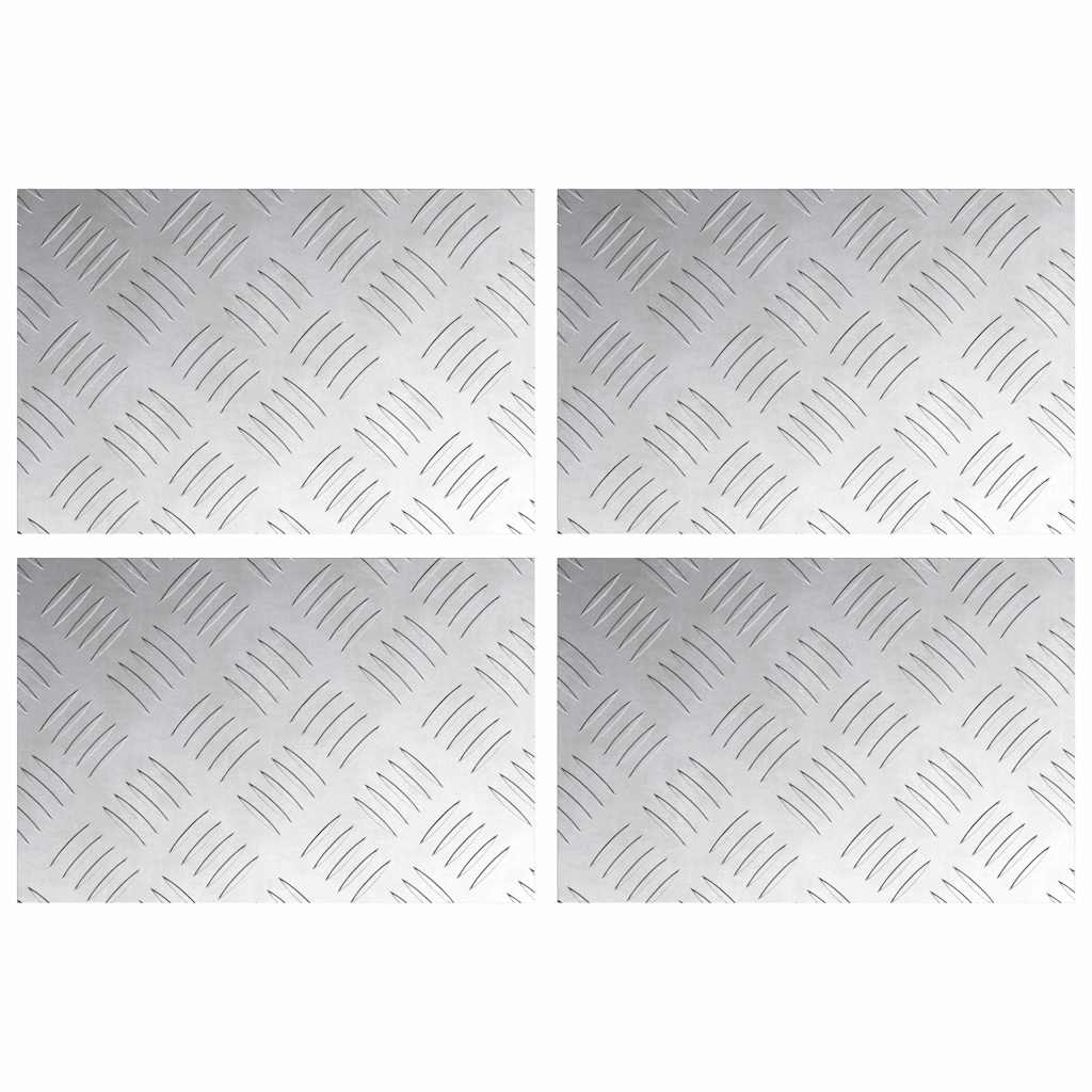 Trinn Rektangulær 4 pcs sølv 30 x 20 cm Aluminium