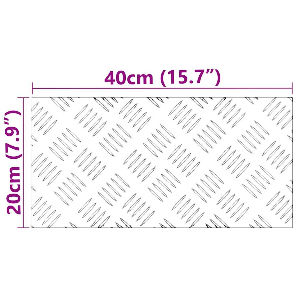 Trinn Rektangulær 2 pcs sølv 40 x 20 cm Aluminium