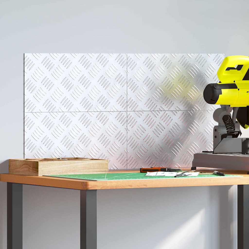 Sjekkplater 4 pcs sølv 40 x 20 cm Aluminium