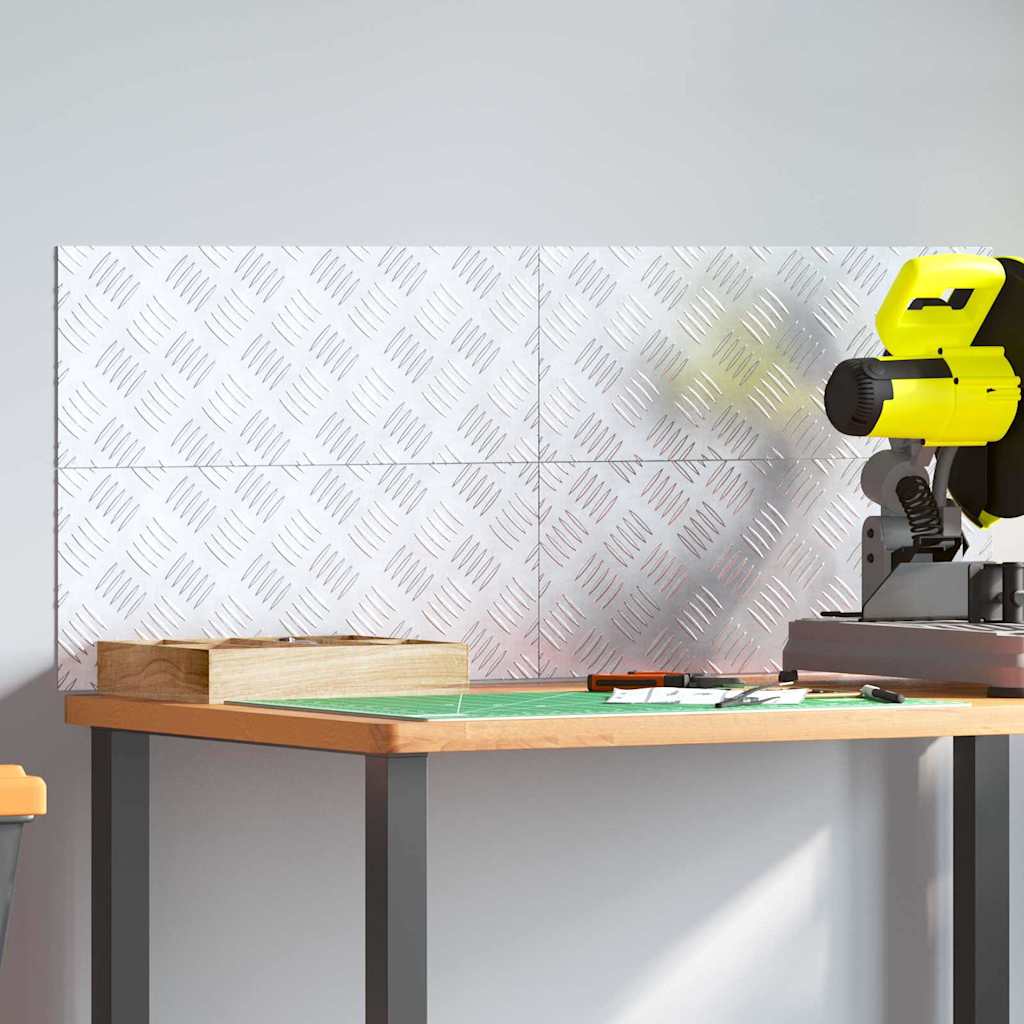 Sjekkplater 4 pcs sølv 50 x 20 cm Aluminium