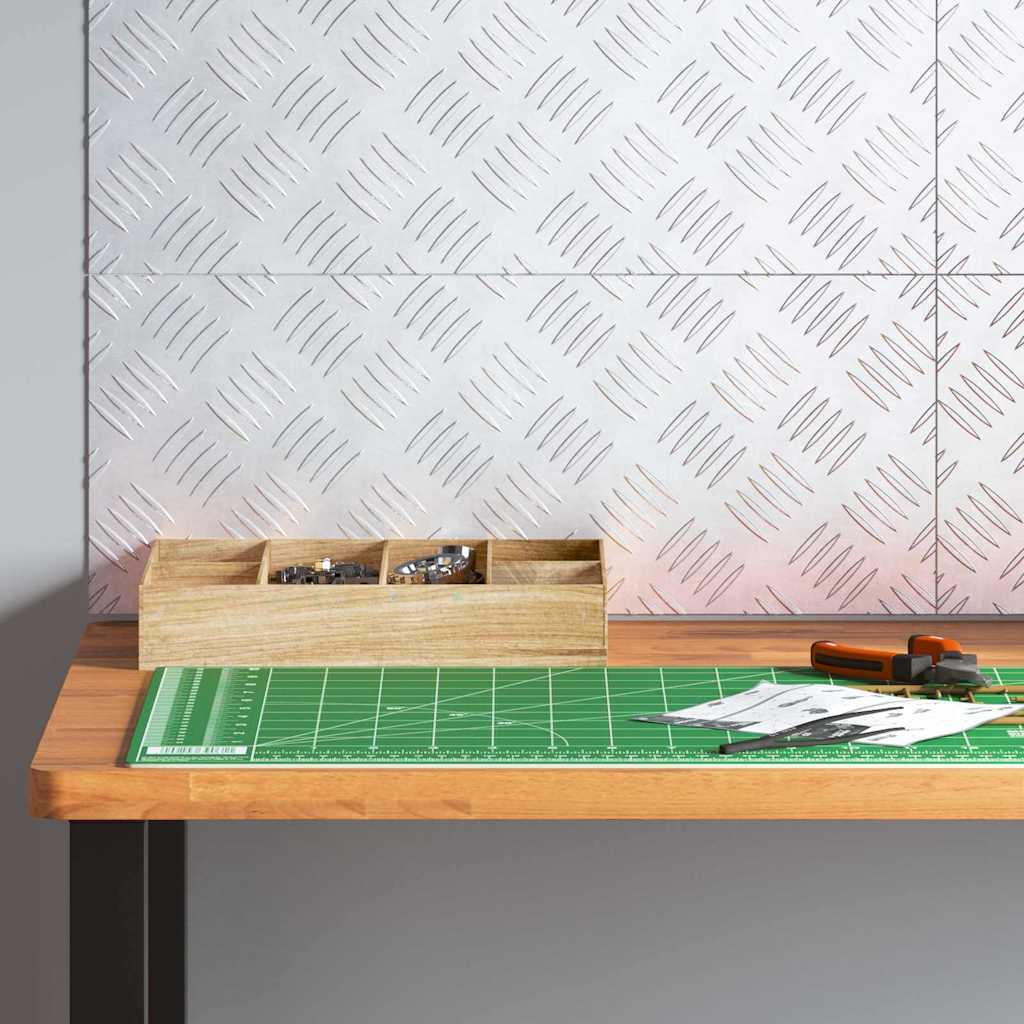 Sjekkplater 4 pcs sølv 50 x 20 cm Aluminium