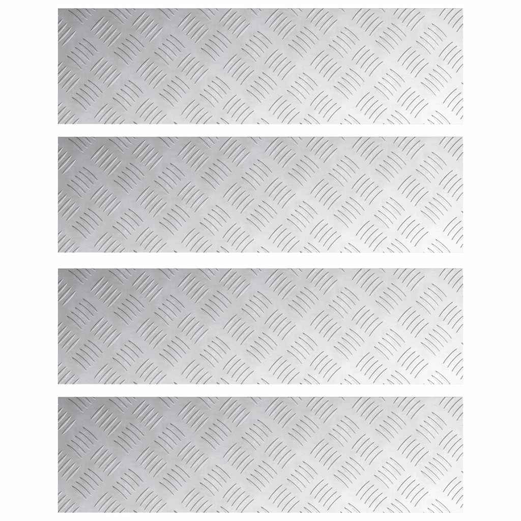 Trinn Rektangulær 4 pcs sølv 70 x 20 cm Aluminium