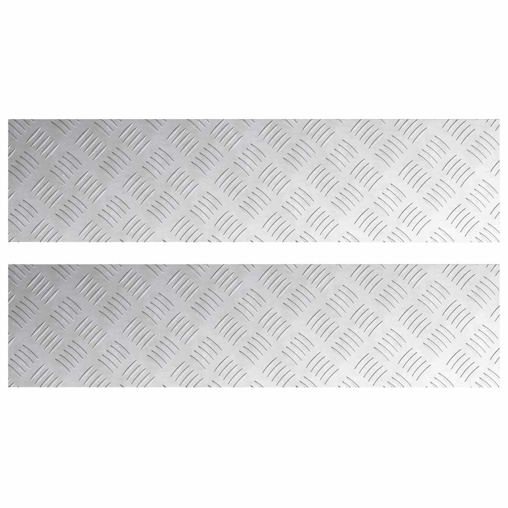 Trinn Rektangulær 2 pcs sølv 80 x 20 cm Aluminium
