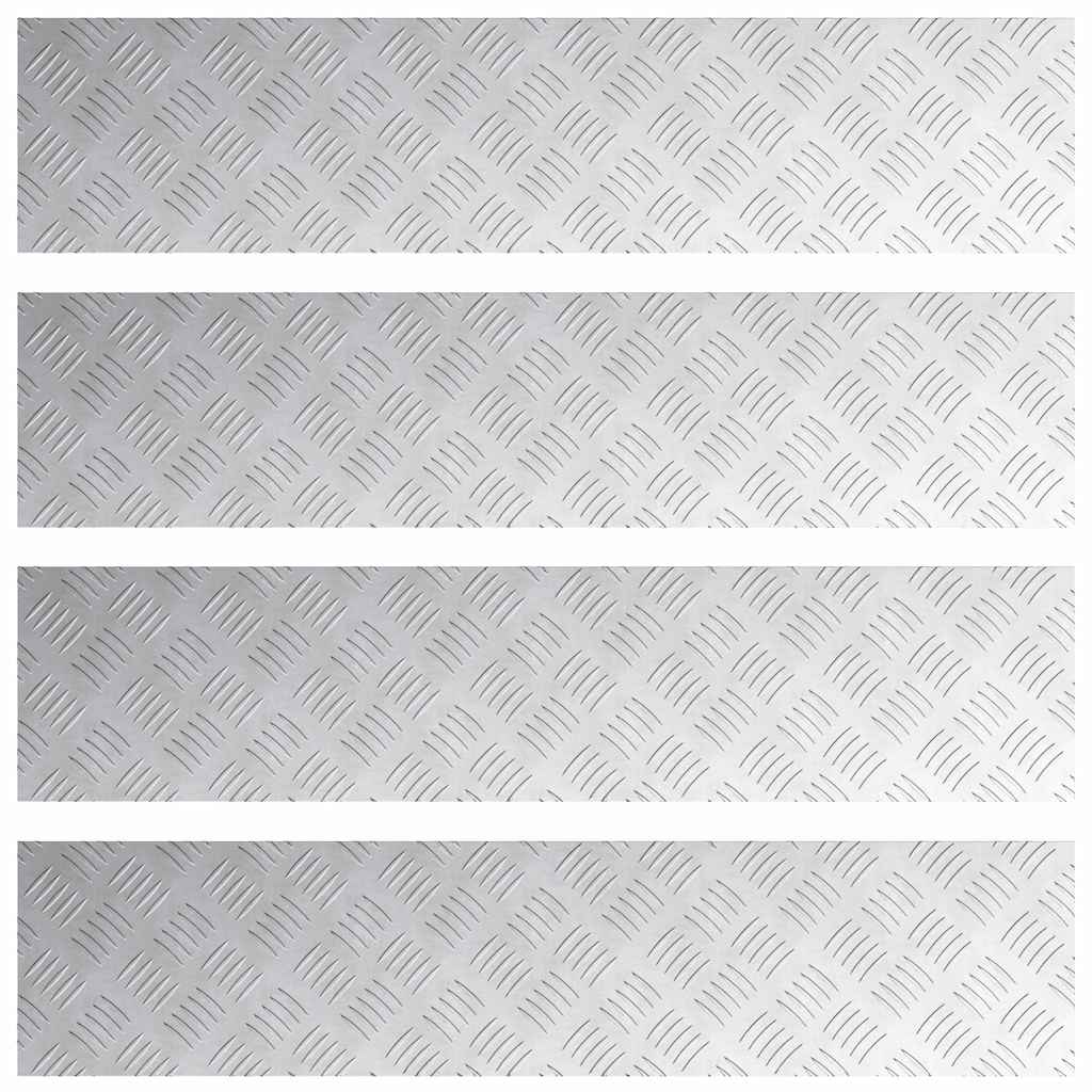 Trinn Rektangulær 4 pcs sølv 90 x 20 cm Aluminium