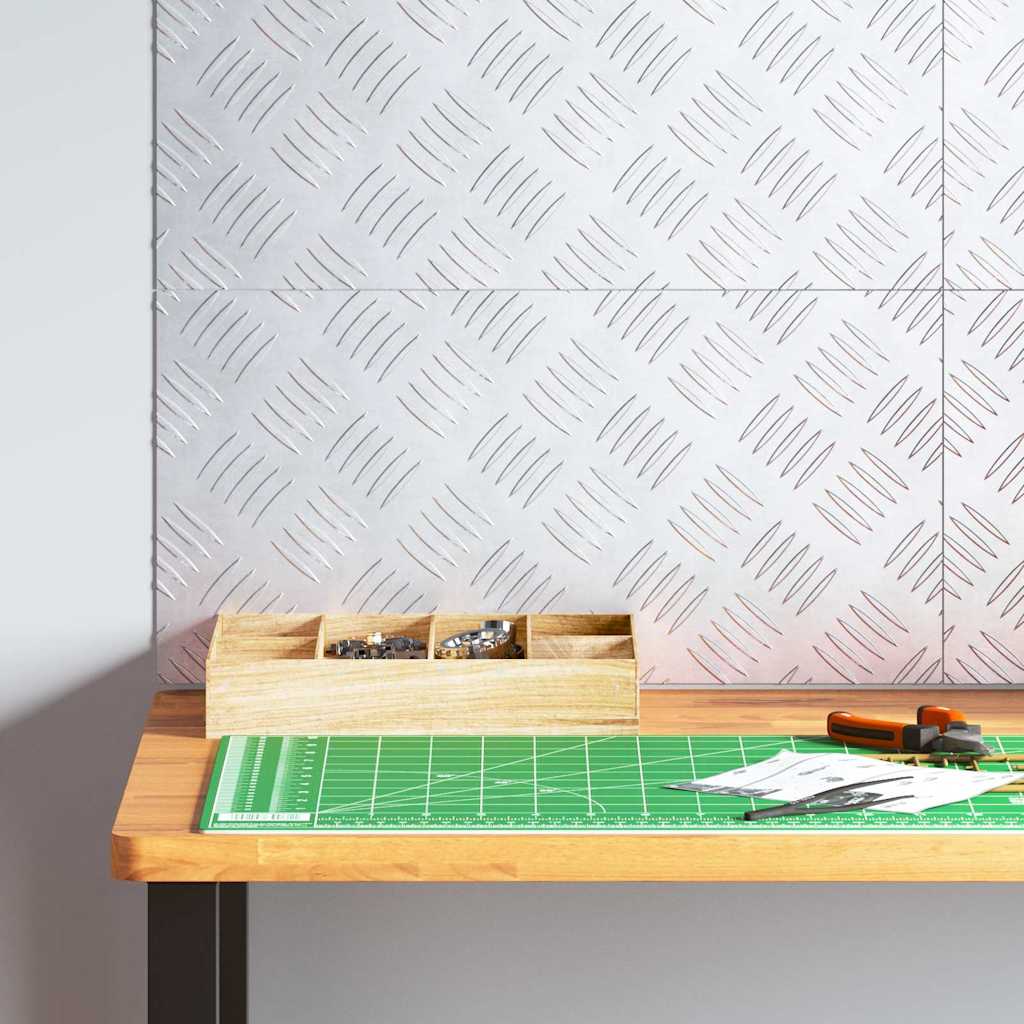 Sjekkplater 4 pcs sølv 50 x 25 cm Aluminium