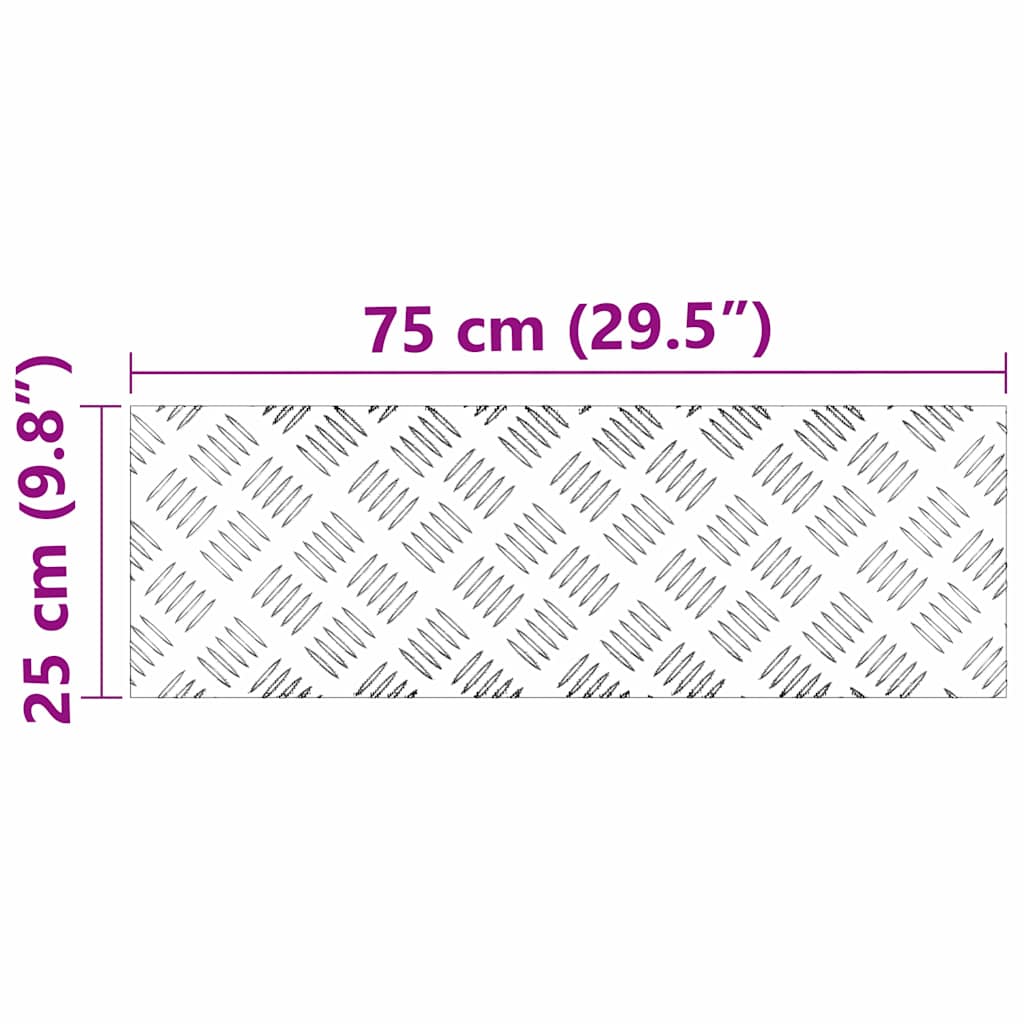 Trinn Rektangulær 2 pcs sølv 75 x 25 cm Aluminium