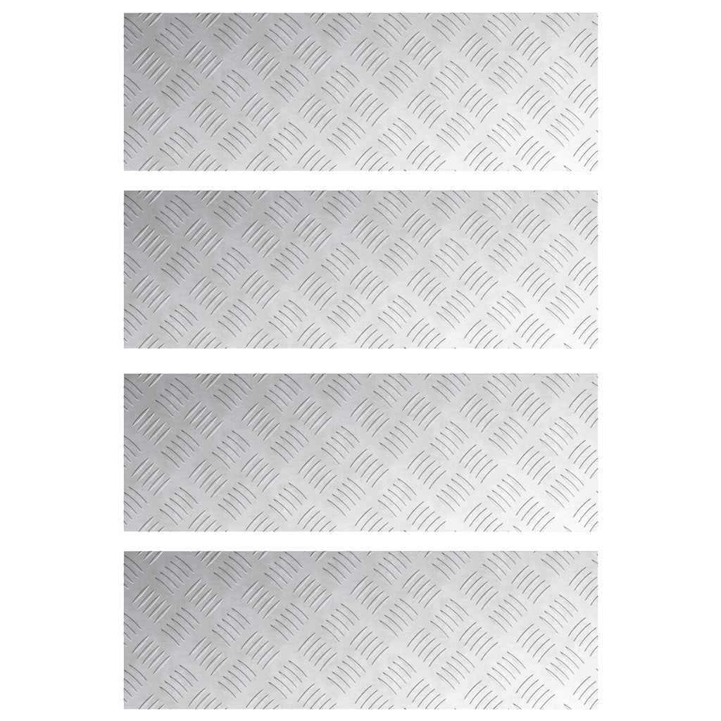 Trinn Rektangulær 4 pcs sølv 75 x 25 cm Aluminium