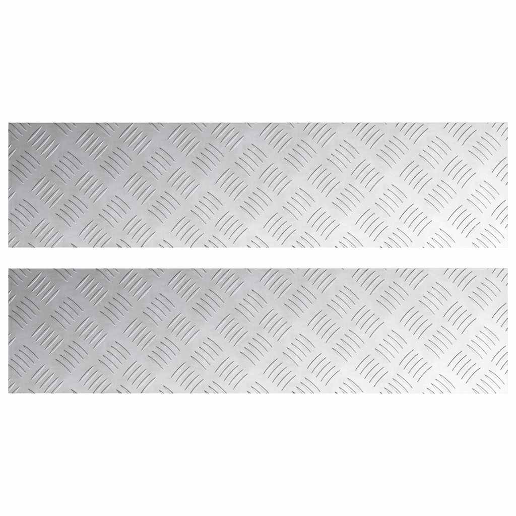 Trinn Rektangulær 2 pcs sølv 100 x 25 cm Aluminium