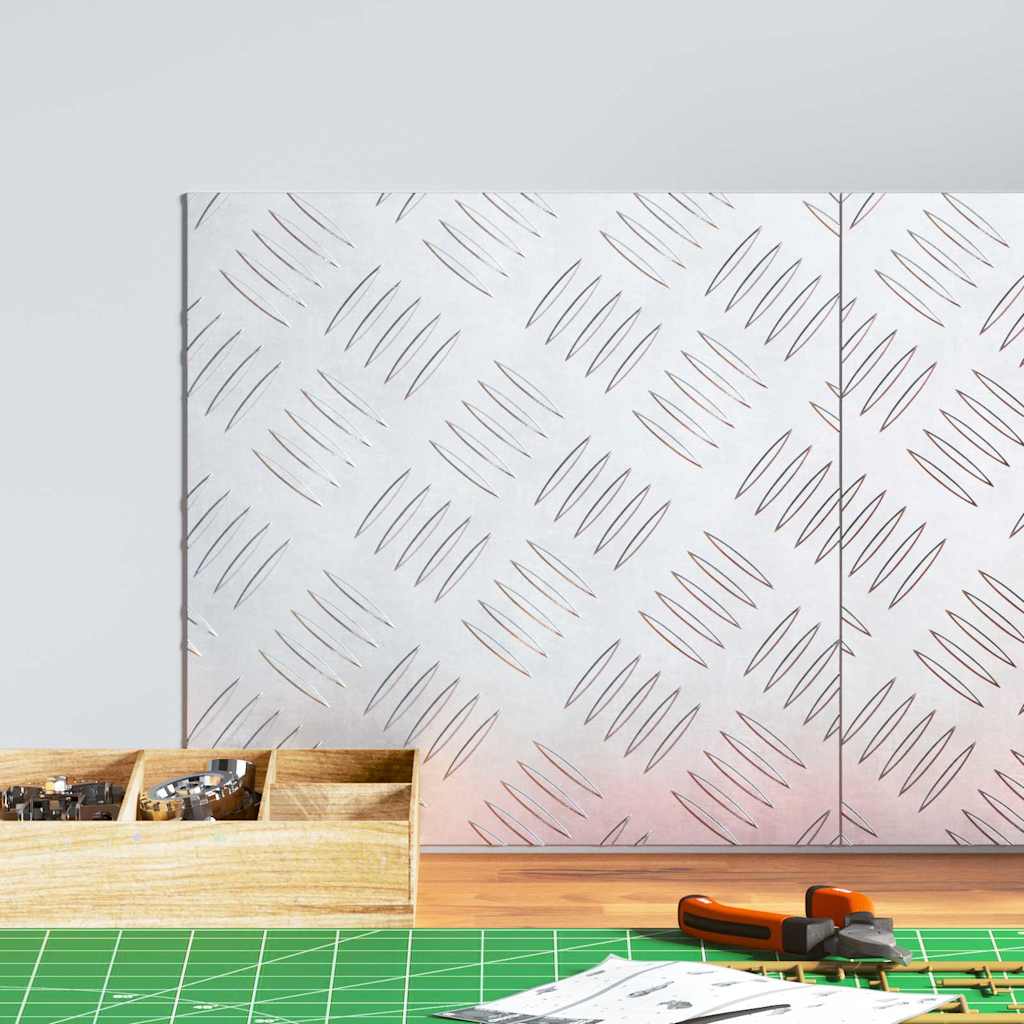 Sjekkplater 2 pcs sølv 30 x 30 cm Aluminium