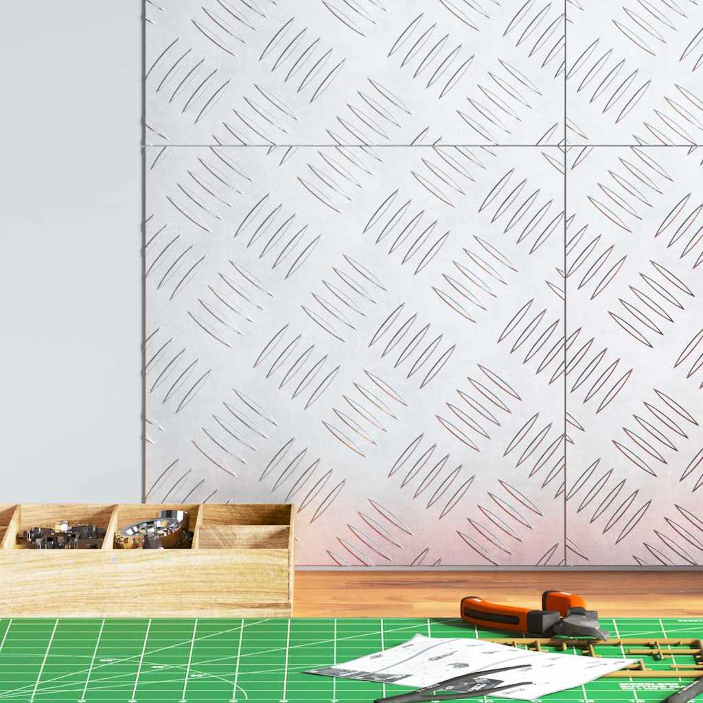 Sjekkplater 4 pcs sølv 30 x 30 cm Aluminium