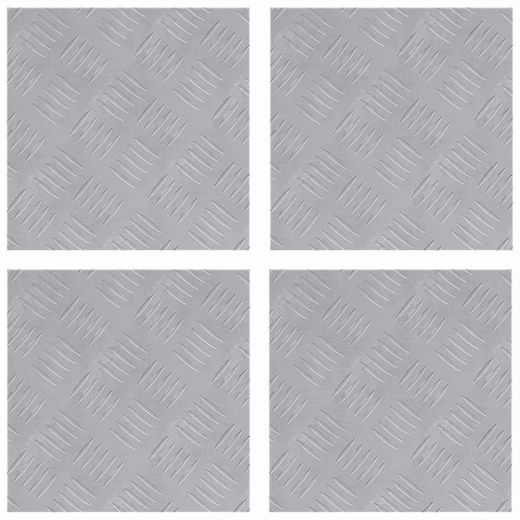 Sjekkplater 4 pcs sølv 30 x 30 cm Aluminium