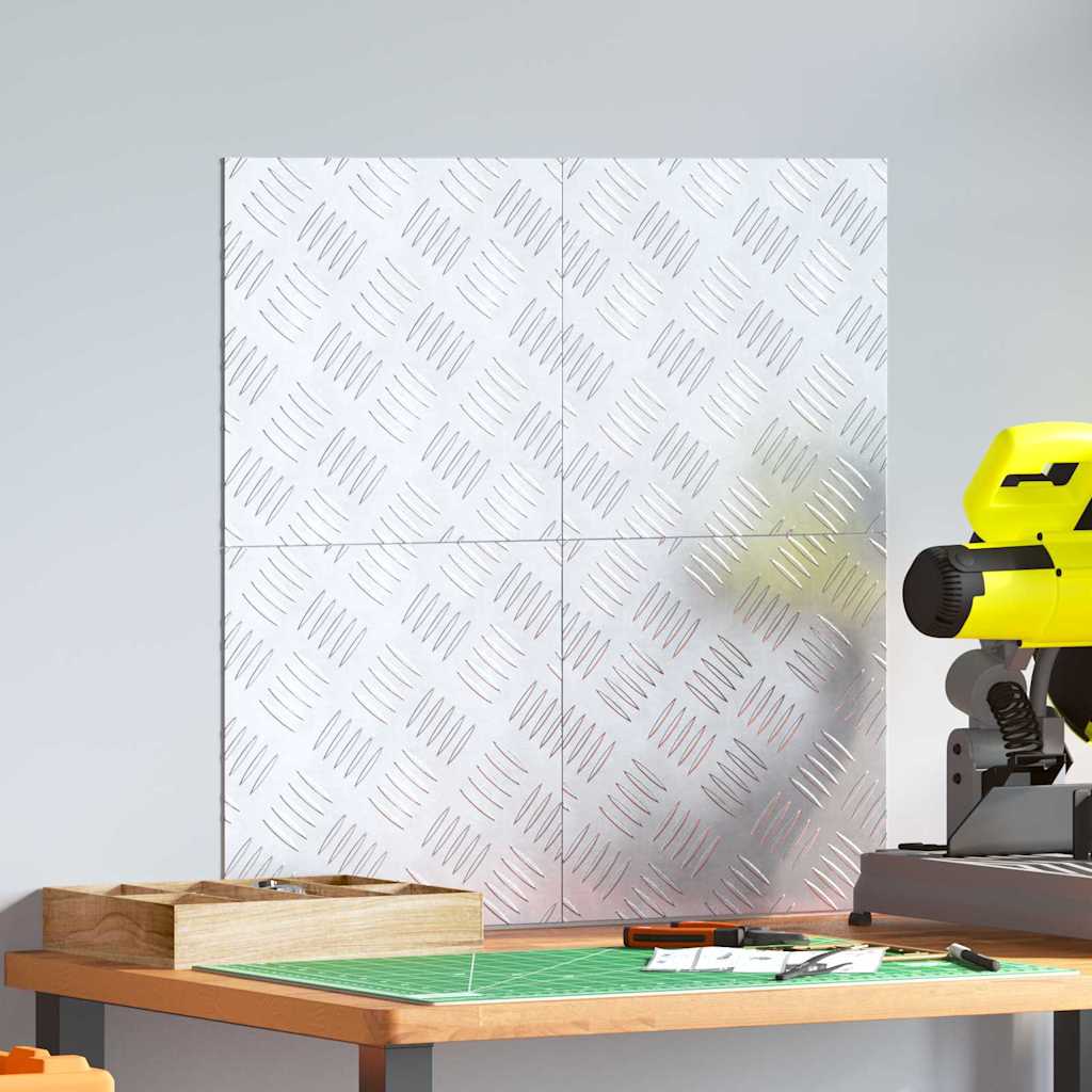 Sjekkplater 4 pcs sølv 30 x 30 cm Aluminium