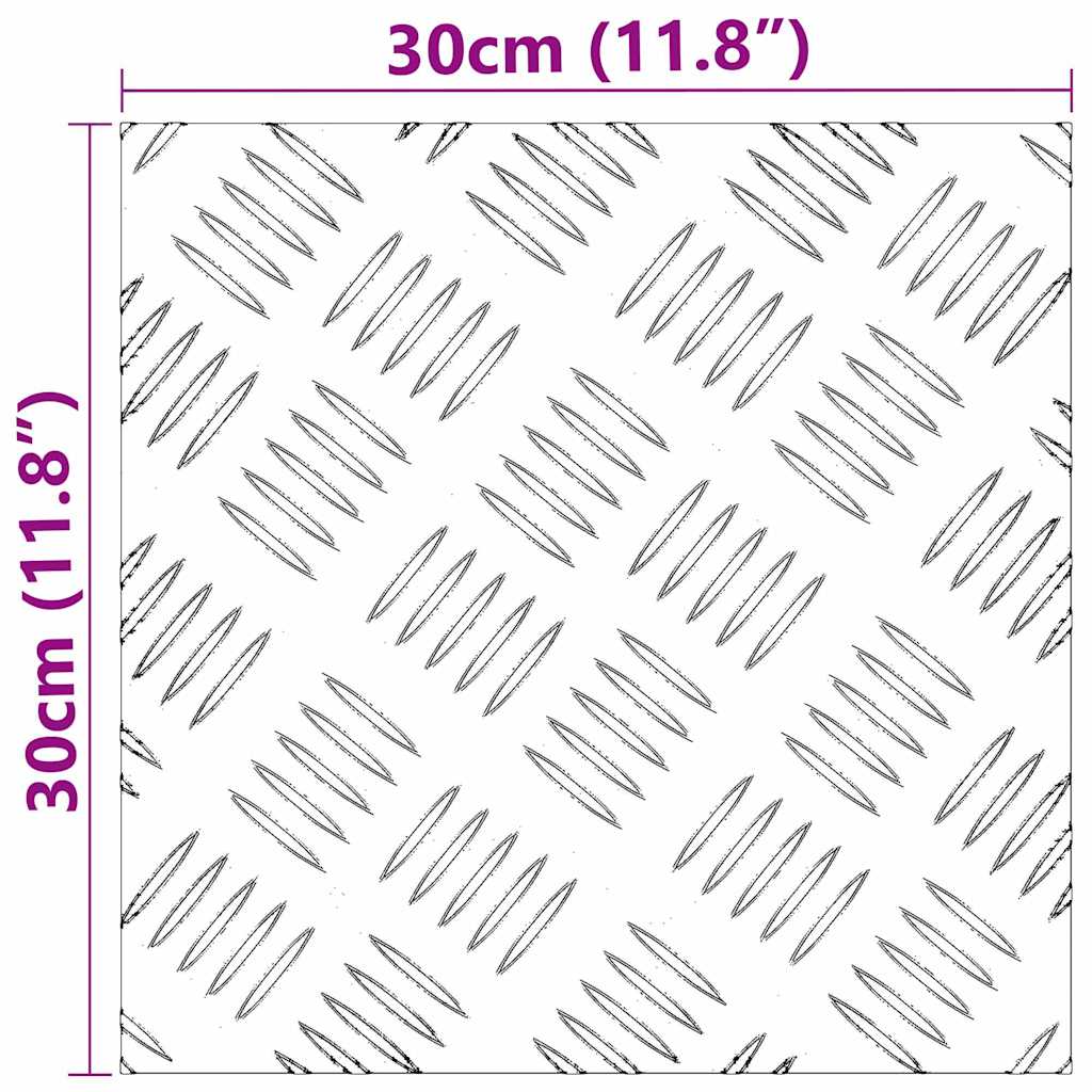 Sjekkplater 4 pcs sølv 30 x 30 cm Aluminium