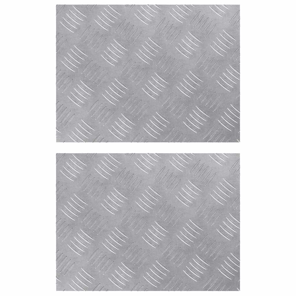 Sjekkplater 2 pcs sølv 40 x 30 cm Aluminium