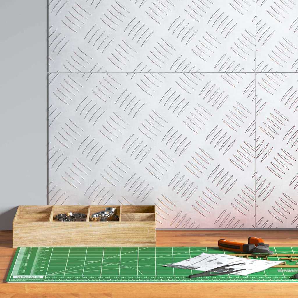 Sjekkplater 4 pcs sølv 40 x 30 cm Aluminium