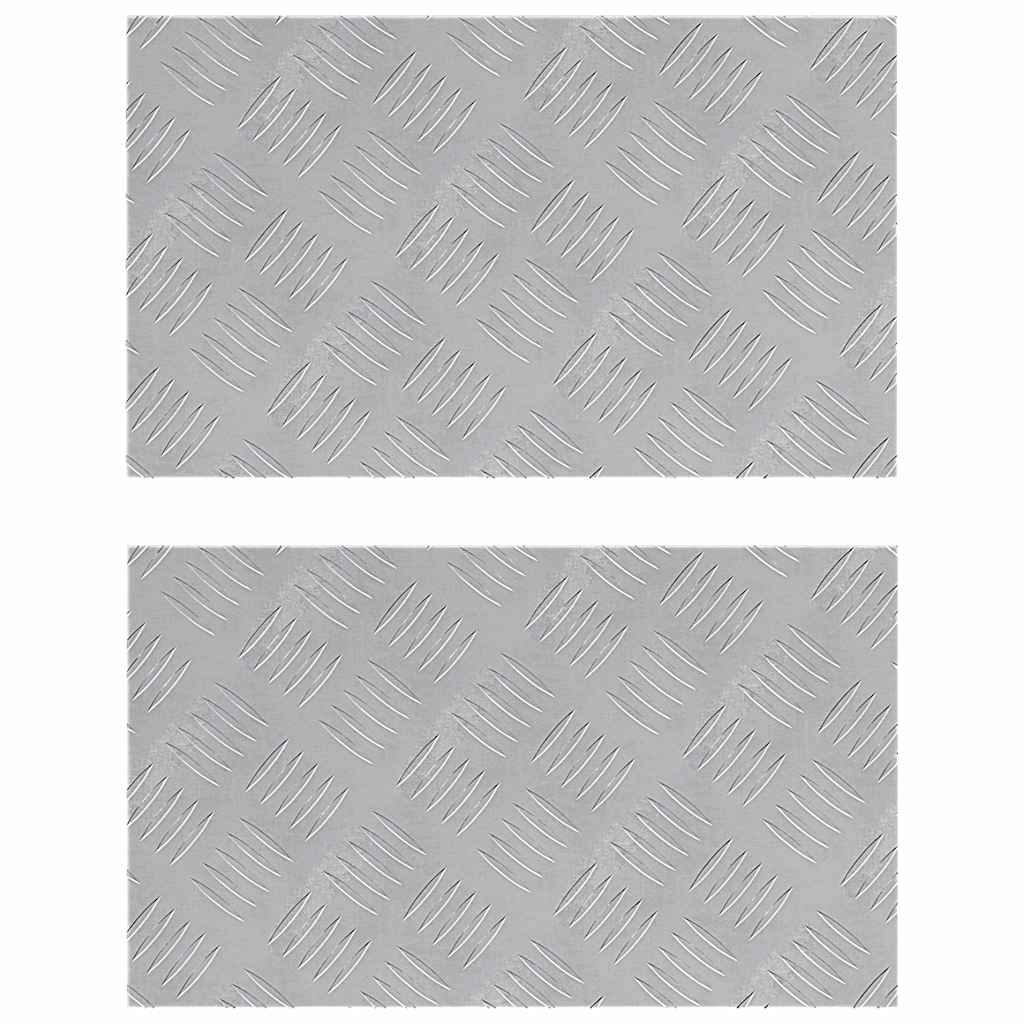 Sjekkplater 2 pcs sølv 50 x 30 cm Aluminium