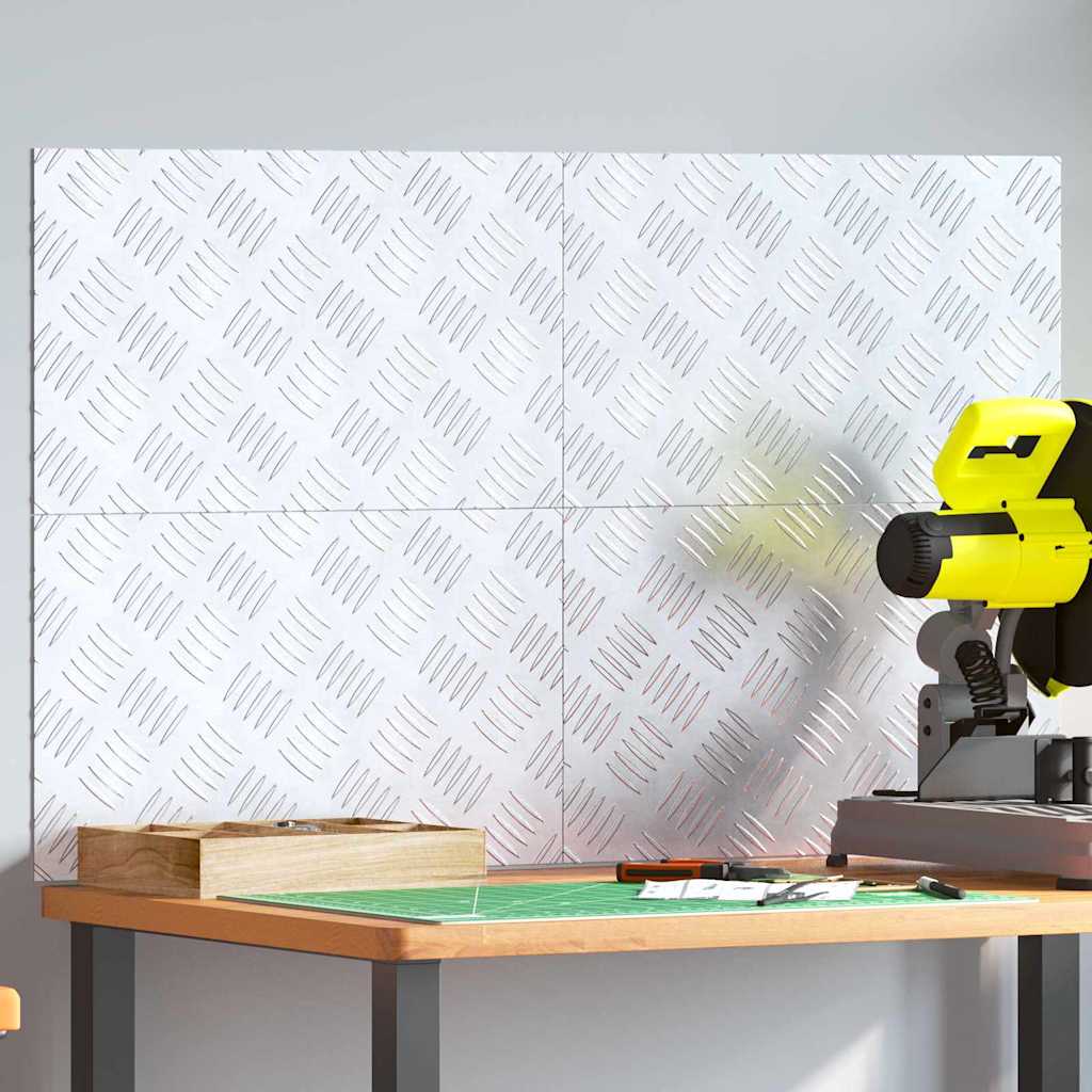 Sjekkplater 4 pcs sølv 50 x 30 cm Aluminium